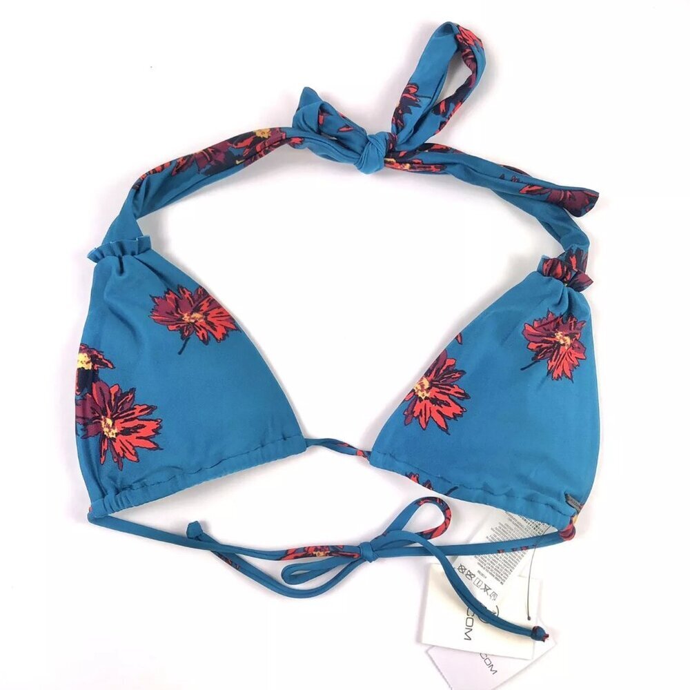 Volcom Good To Grow Women’s Blue Triangle Bikini Top, Size S